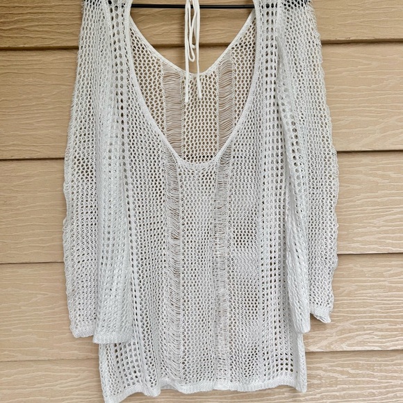 Edoyee White Crochet Beach Cover-Up Sz M nwot, 017 - Picture 3 of 3